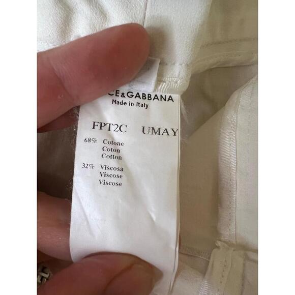 Dolce Gabbana Off White Double Button Closure Dress Pants Womens Size IT46 US 10 - Picture 5 of 11